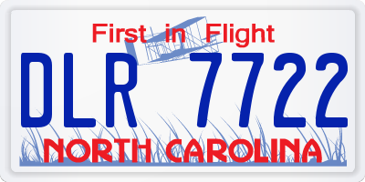 NC license plate DLR7722