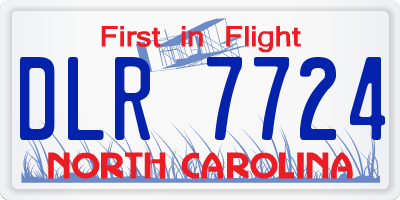 NC license plate DLR7724