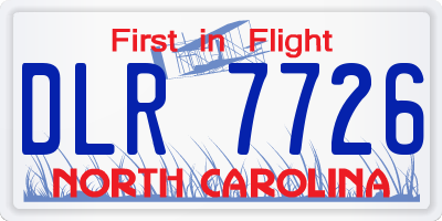 NC license plate DLR7726