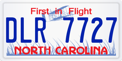 NC license plate DLR7727
