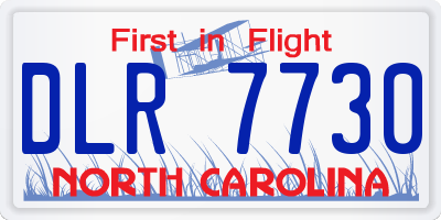 NC license plate DLR7730