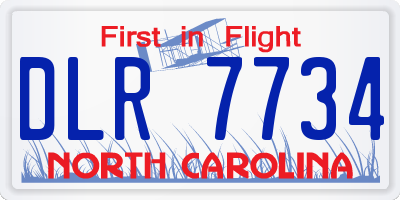 NC license plate DLR7734