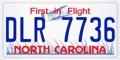 NC license plate DLR7736