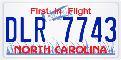 NC license plate DLR7743