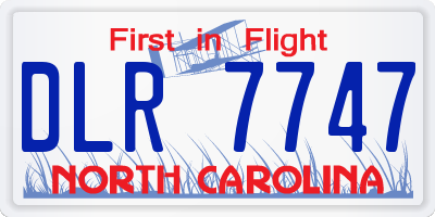 NC license plate DLR7747