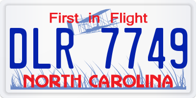 NC license plate DLR7749