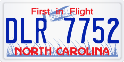 NC license plate DLR7752