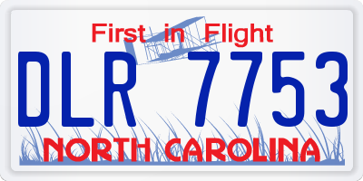 NC license plate DLR7753