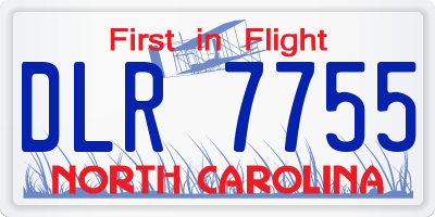 NC license plate DLR7755