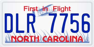 NC license plate DLR7756