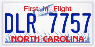 NC license plate DLR7757