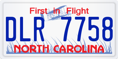 NC license plate DLR7758