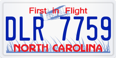 NC license plate DLR7759