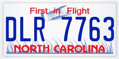 NC license plate DLR7763
