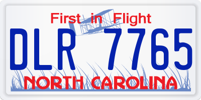 NC license plate DLR7765