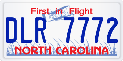 NC license plate DLR7772