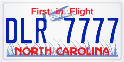 NC license plate DLR7777