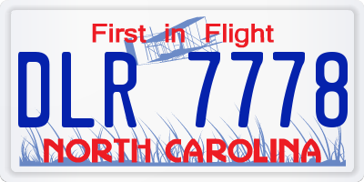 NC license plate DLR7778