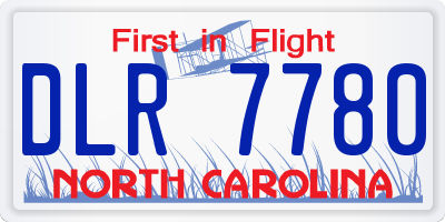 NC license plate DLR7780