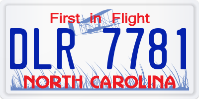 NC license plate DLR7781