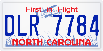 NC license plate DLR7784