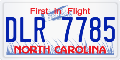 NC license plate DLR7785
