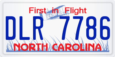 NC license plate DLR7786
