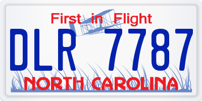 NC license plate DLR7787