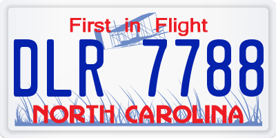 NC license plate DLR7788