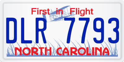 NC license plate DLR7793