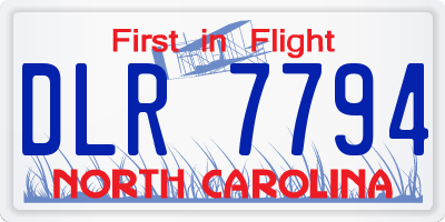 NC license plate DLR7794