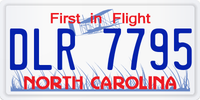 NC license plate DLR7795
