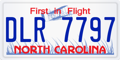 NC license plate DLR7797