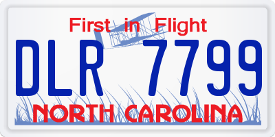 NC license plate DLR7799