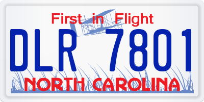 NC license plate DLR7801