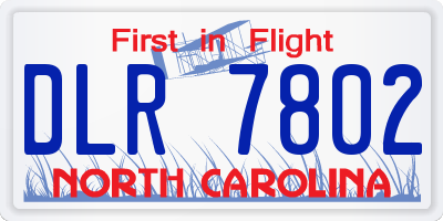 NC license plate DLR7802