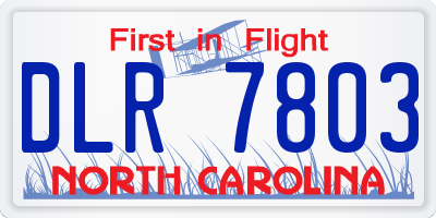NC license plate DLR7803