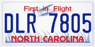 NC license plate DLR7805