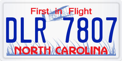 NC license plate DLR7807
