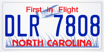 NC license plate DLR7808