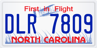 NC license plate DLR7809