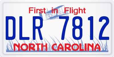 NC license plate DLR7812