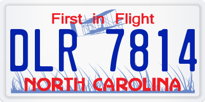 NC license plate DLR7814
