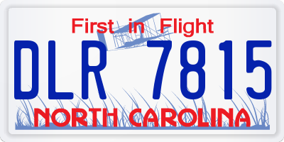 NC license plate DLR7815