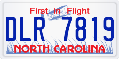 NC license plate DLR7819