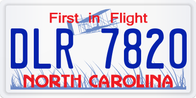 NC license plate DLR7820