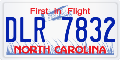 NC license plate DLR7832