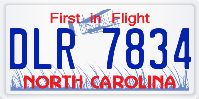 NC license plate DLR7834