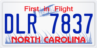 NC license plate DLR7837