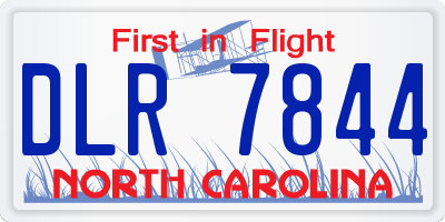 NC license plate DLR7844